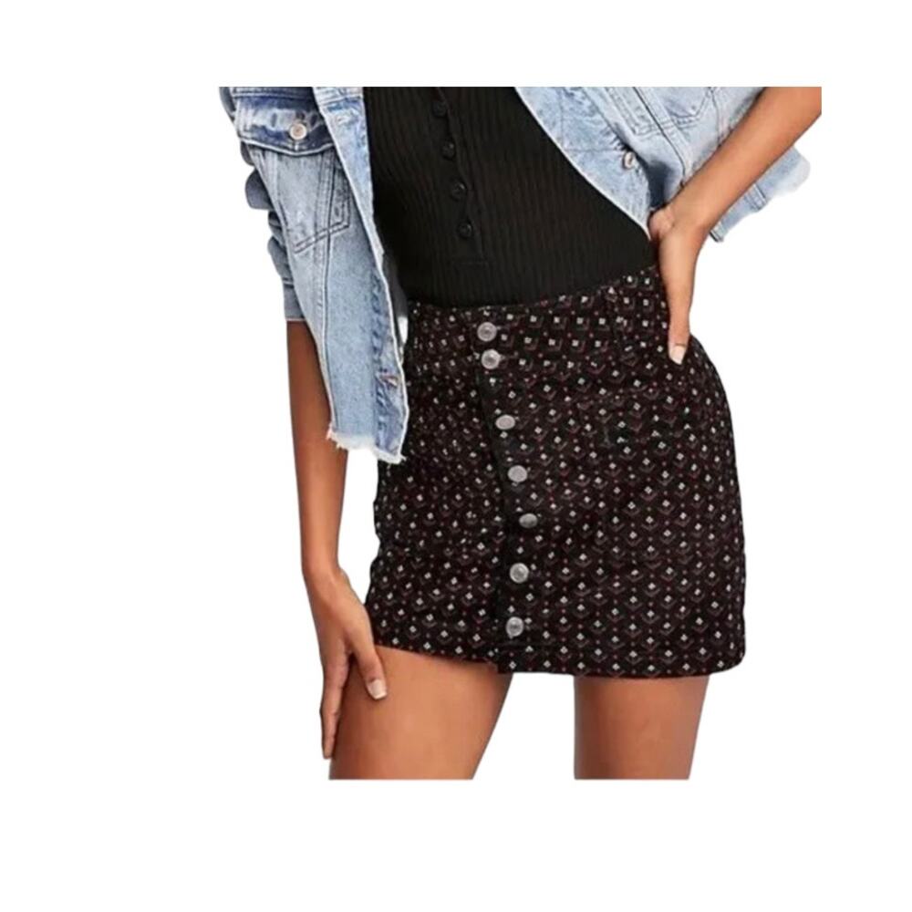Free People We the Free Joanie 29 corduroy button front skirt medium SK 4638